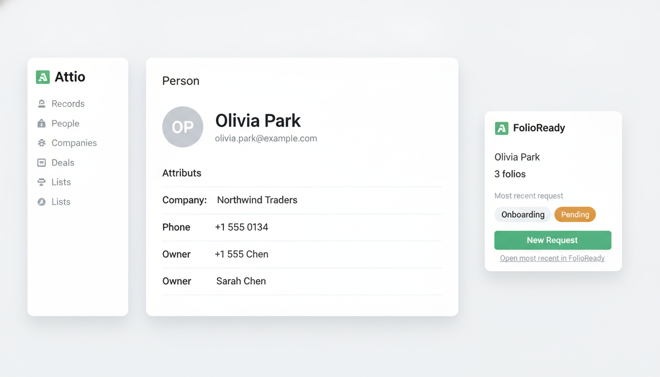 Send a document request without leaving Attio