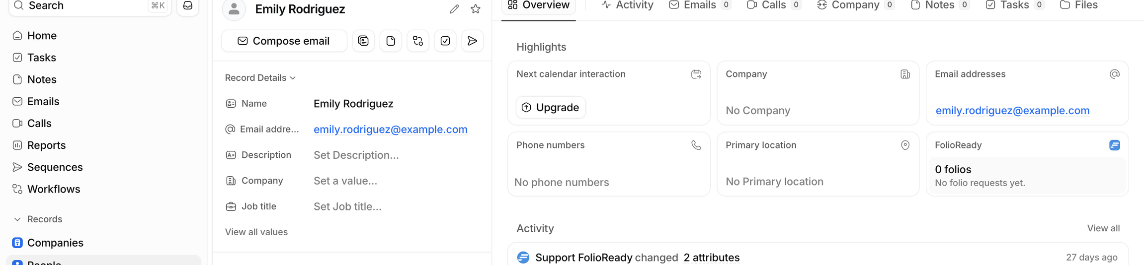 Send a document request without leaving Attio