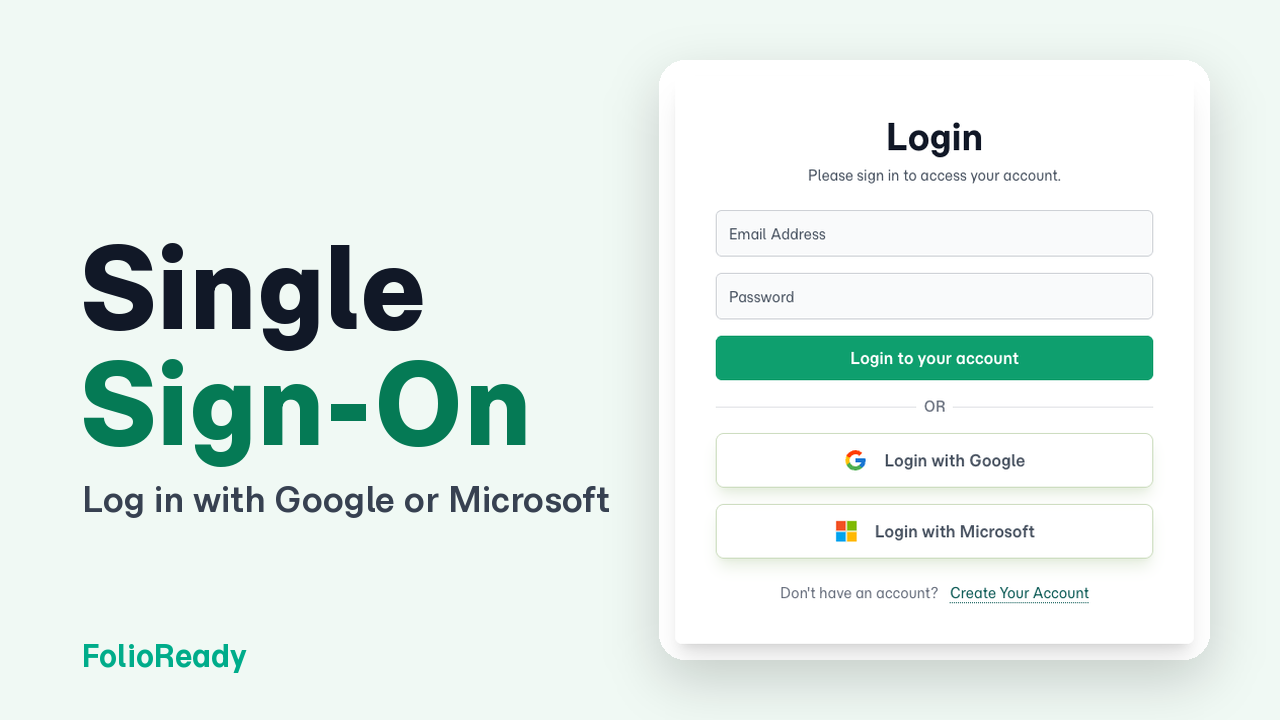 Single sign-on: log in with Google or Microsoft