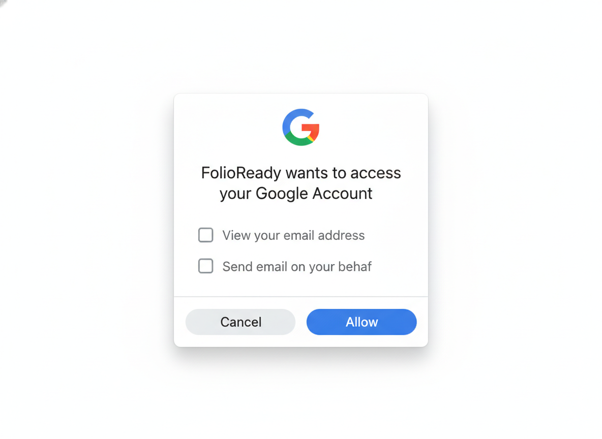 Grant FolioReady access to your Gmail account
