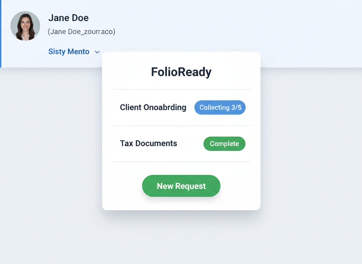 FolioReady sidebar panel on a Pipedrive person detail view
