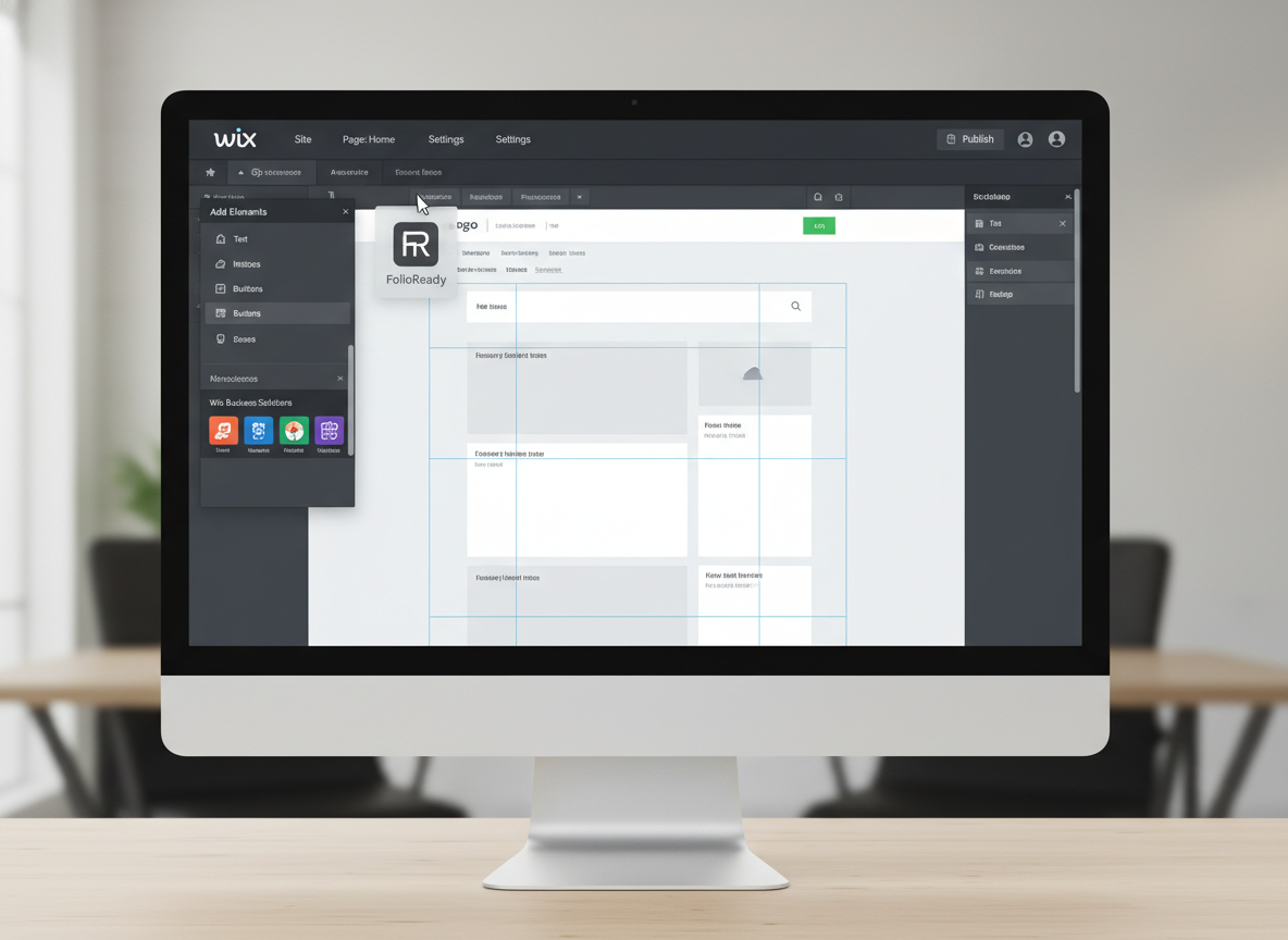 Add the FolioReady element to your Wix page