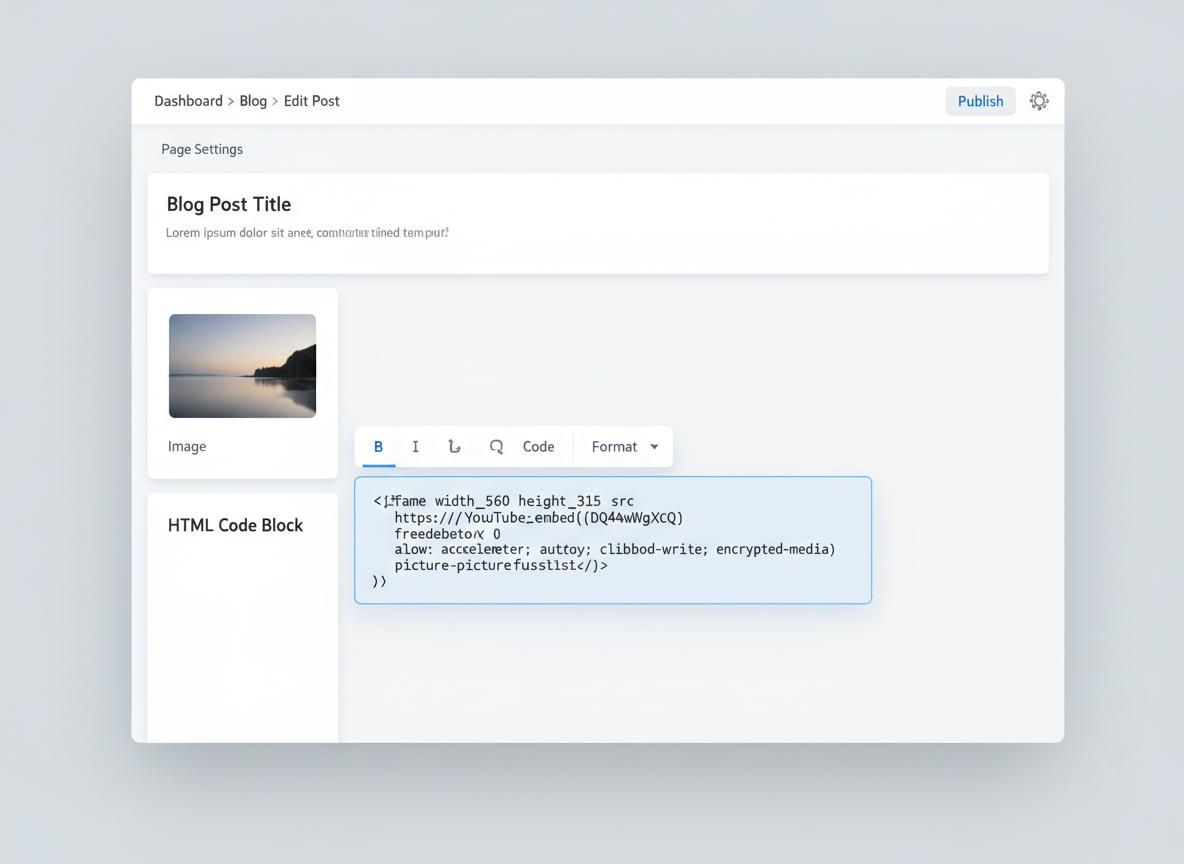 Enter your template code in the block settings