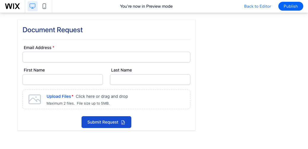 Preview The Form